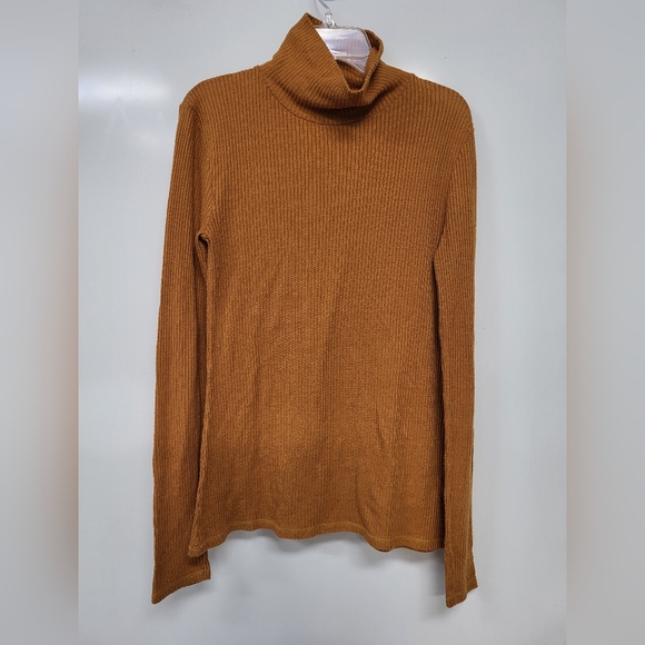Faherty Women's Size SM Legend Ribbed Knit Roscoe Turtleneck Top  Goldenrod - Picture 1 of 9